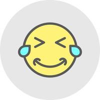 Grin Squint Tears Vector Icon Design