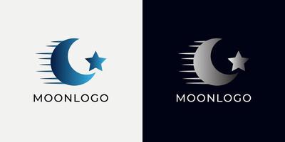 Crescent moon logo design. Abstract style illustration for background, cover, banner. Ramadan Kareem vector