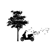 vector free tree with bike illustration