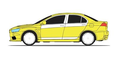 yellow car with black square pattern illustration vector