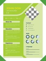 Minimalist cv template design vector