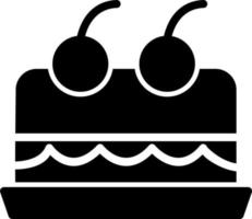 Cake With Cherry On Top Vector Icon