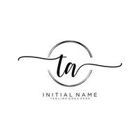Initial TA feminine logo collections template. handwriting logo of initial signature, wedding, fashion, jewerly, boutique, floral and botanical with creative template for any company or business. vector