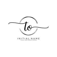 Initial TO feminine logo collections template. handwriting logo of initial signature, wedding, fashion, jewerly, boutique, floral and botanical with creative template for any company or business. vector