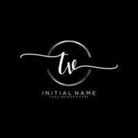 Initial TV feminine logo collections template. handwriting logo of initial signature, wedding, fashion, jewerly, boutique, floral and botanical with creative template for any company or business. vector