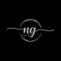 Initial NG feminine logo collections template. handwriting logo of initial signature, wedding, fashion, jewerly, boutique, floral and botanical with creative template for any company or business. vector