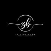 Initial ZB feminine logo collections template. handwriting logo of initial signature, wedding, fashion, jewerly, boutique, floral and botanical with creative template for any company or business. vector