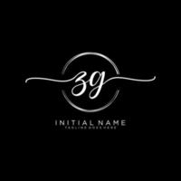 Initial ZG feminine logo collections template. handwriting logo of initial signature, wedding, fashion, jewerly, boutique, floral and botanical with creative template for any company or business. vector