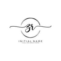 Initial ZR feminine logo collections template. handwriting logo of initial signature, wedding, fashion, jewerly, boutique, floral and botanical with creative template for any company or business. vector