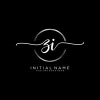 Initial ZI feminine logo collections template. handwriting logo of initial signature, wedding, fashion, jewerly, boutique, floral and botanical with creative template for any company or business. vector