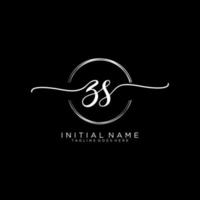 Initial ZS feminine logo collections template. handwriting logo of initial signature, wedding, fashion, jewerly, boutique, floral and botanical with creative template for any company or business. vector
