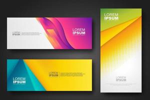 Banner set design template in trendy dynamic gradient colors vector