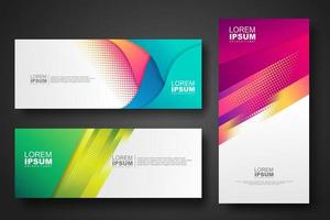 Banner set design template in trendy dynamic gradient colors vector