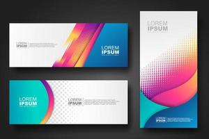 Banner set design template in trendy dynamic gradient colors vector