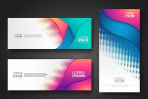 Banner set design template in trendy dynamic gradient colors vector