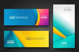 Banner set design template in trendy dynamic gradient colors vector