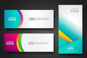 Banner set design template in trendy dynamic gradient colors vector