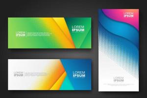 Banner set design template in trendy dynamic gradient colors vector