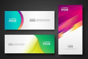 Banner set design template in trendy dynamic gradient colors vector