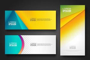 Banner set design template in trendy dynamic gradient colors vector