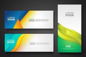 Banner set design template in trendy dynamic gradient colors vector