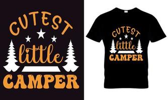 A t - shirt that says cute little camper on it. vector