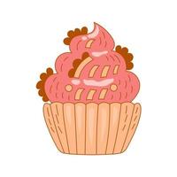 Creative cupcake in doodle style vector