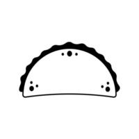 Doodle taco icon vector