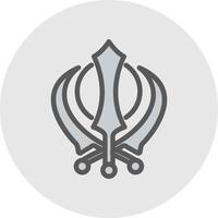 Khanda Vector Icon Design