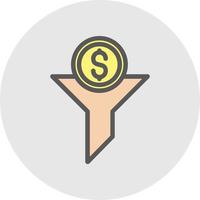 diseño de icono de vector de dólar de embudo