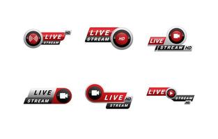 Set of Live Streaming Badge vector