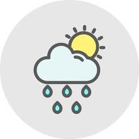 Cloud Sun Rain Vector Icon Design