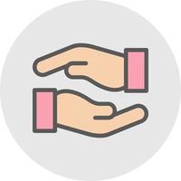 Hands Helping Vector Icon Design