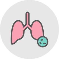 diseño de icono de vector de virus de pulmones