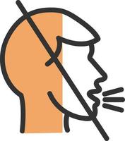 Head Side Cough Slash Vector Icon Design