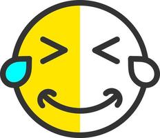 Grin Squint Tears Vector Icon Design