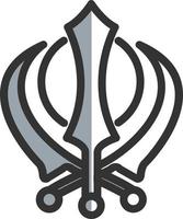 Khanda Vector Icon Design