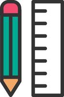 Pencil Ruler Vector Icon Design