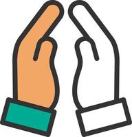 diseño de icono de vector de manos orando