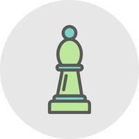 Chess Bishop Vector Icon Design