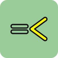 Less Than Equal Vector Icon Design