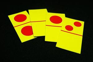 small cards in playing domino card photo