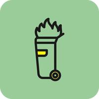 Dumpster Fire Vector Icon Design