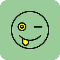 Grin Tongue Wink Vector Icon Design