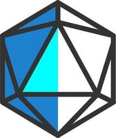 diseño de icono de vector de dados d20