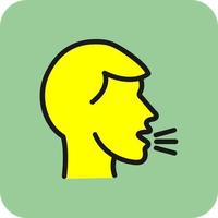 Head Side Cough Vector Icon Design