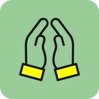 Praying Hands Vector Icon Design