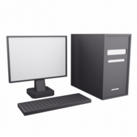 3d render baixo polígono computador Área de Trabalho ícone isolado em transparente fundo png