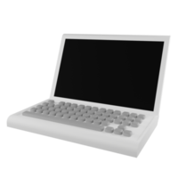 3d hacer bajo polígono ordenador portátil icono aislado en transparente antecedentes png