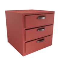 3D render low polygon cupboard icon isolated on transparent background png